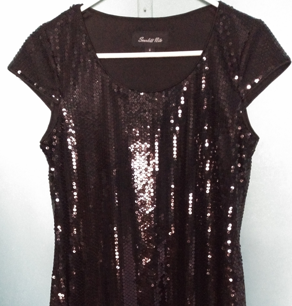 New Year's Eve Sequins Black Party Dress size 8